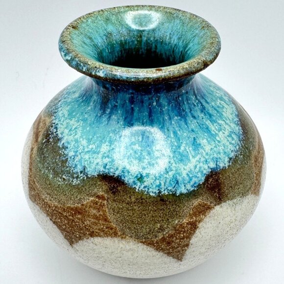 Stoneware Bud Vase Michigan Artisan Made 1991Vintage Sam Machulis Signed - Picture 1 of 7